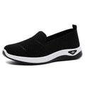 Ladies soft bottom Old Beijing cloth shoes with Flyknit upper, round toe, low heel, shallow mouth – beige colour option