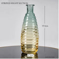 Set of five clear glass vases with colourful electroplated finish and thicker stable bottoms in various sizes