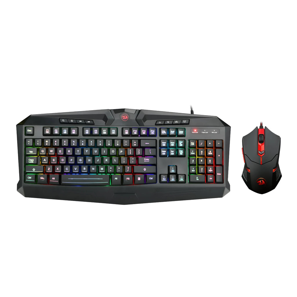 RedragonS101-1 black wired gaming keyboard and mouse set with USB and photoelectric technology