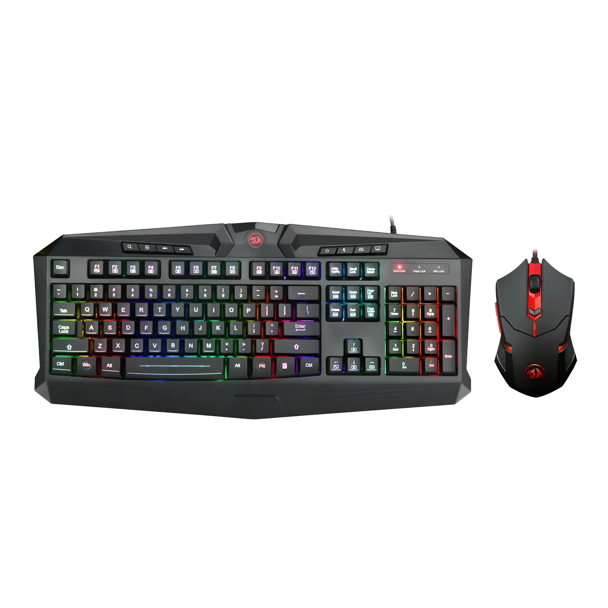 RedragonS101-1 black wired gaming keyboard and mouse set with USB and photoelectric technology