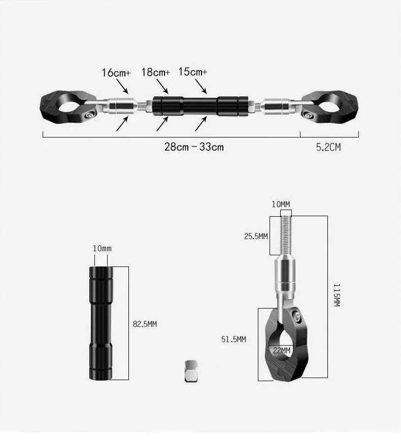 Motorcycle modified handle faucet balance bar in silver for men's straddle bike