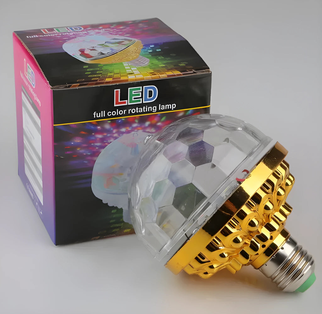 LED colourful rotating magic ball light 3W RGB with six beads and lamp holder for party atmosphere