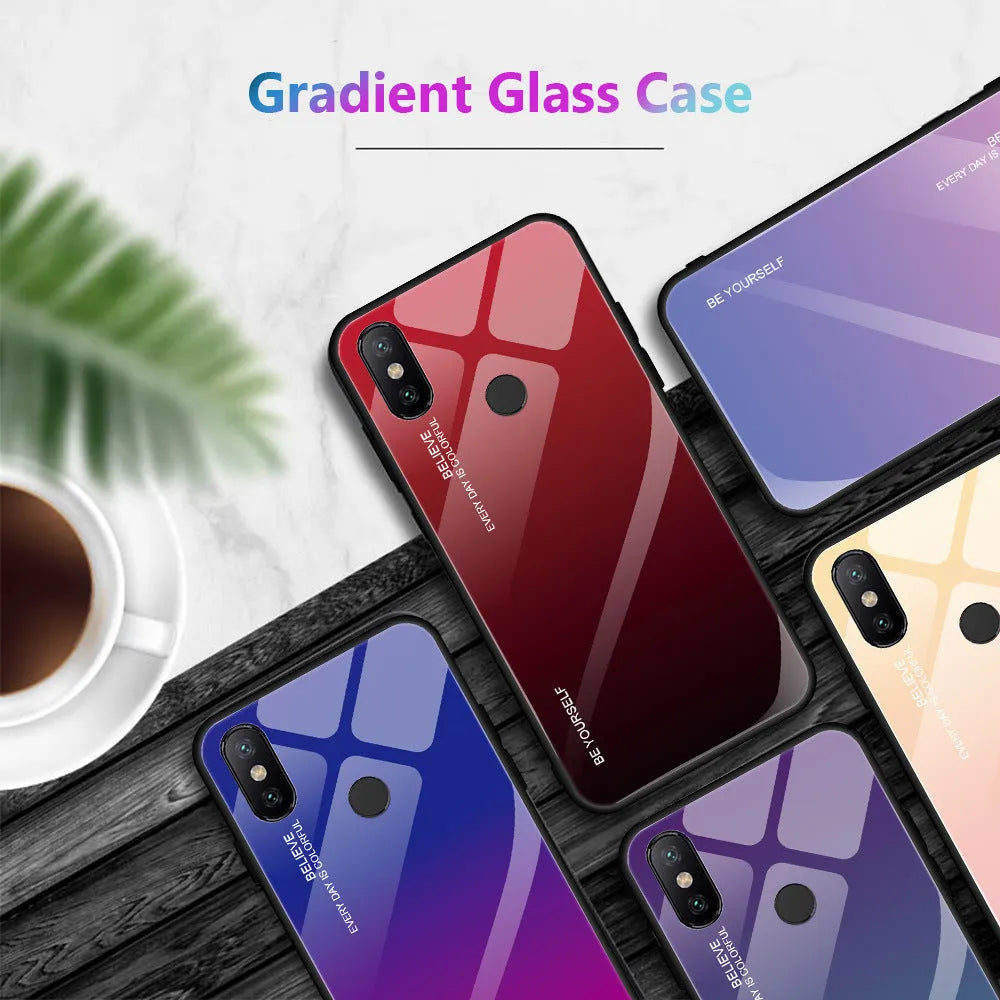 Gradient glass phone case with colour-shifting design for Redmi and Note smartphones