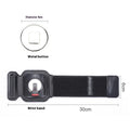 Black mobile phone arm strap holder suitable for sports and takeaway driving on a wrist.