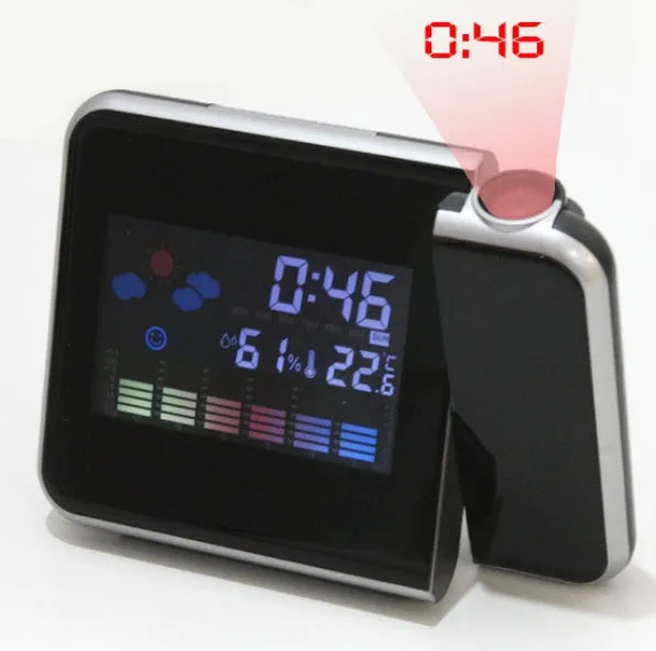 Digital table clock, plastic, 16 x 6 x 12 cm, Black USB or White USB, for desk or bedside