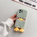 Plush duck TPU phone case for Apple iPhone 15 Pro with fall protection, back cover style, winter design