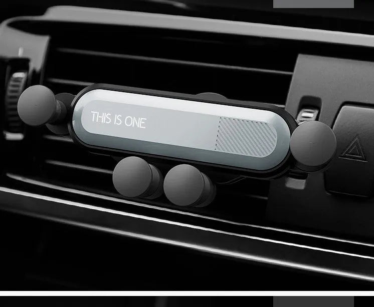 Universal car phone holder mounted on vehicle air vent with adjustable side clamps and rotation mechanism
