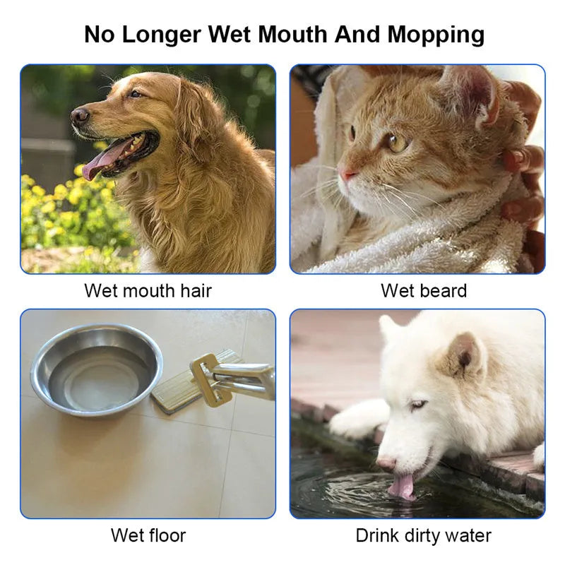 1.5L grey anti-overflow floating water bowl for cats and dogs with non-slip base