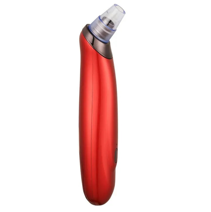 Electric blackhead remover pore cleaner with five nozzle attachments in handheld design