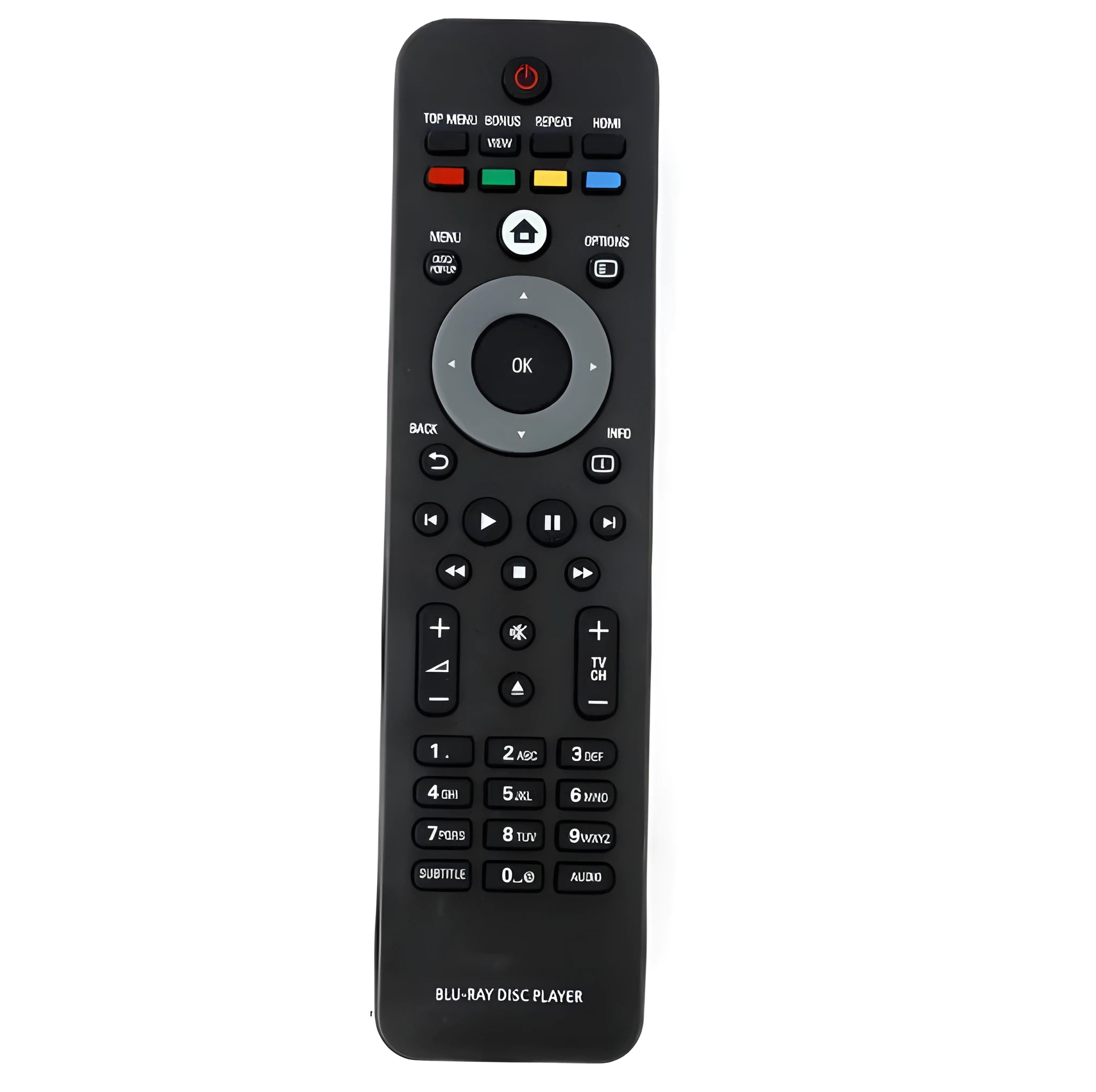 Universal Remote Control Replacement for Philips Blu-ray Disc Player DVD Function Black Plastic 18.5 x 4.7cm Compatible BDP7500/98 BDP7500SL/93 Requires 2 x AA Batteries Not Included