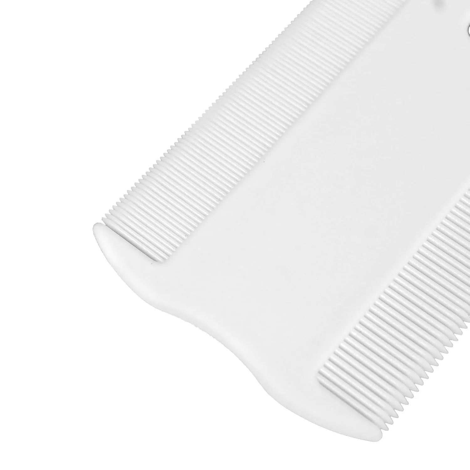 Double-sided plastic flea comb for pets with dense teeth and compact 0.85 x 5 cm dimensions