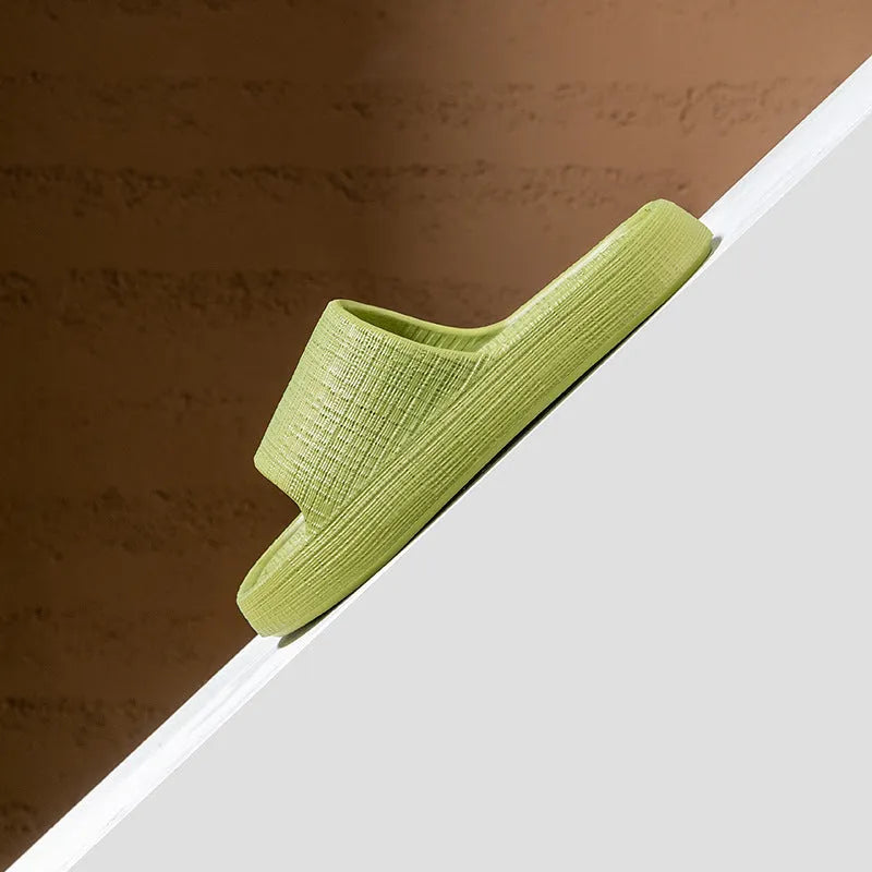 Soft EVA non-slip bath slippers in toe-ring design showing red, green, khaki, black and coffee colour options