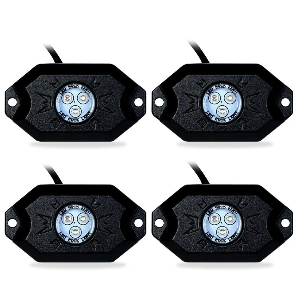 Undercarriage LED RGB atmosphere light with eight CREE lamp beads in aluminium housing showing blue illumination pattern