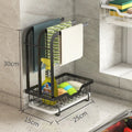 Foldable plastic kitchen rack in New Chinese style mounted on wall or placed on desktop for rag draining