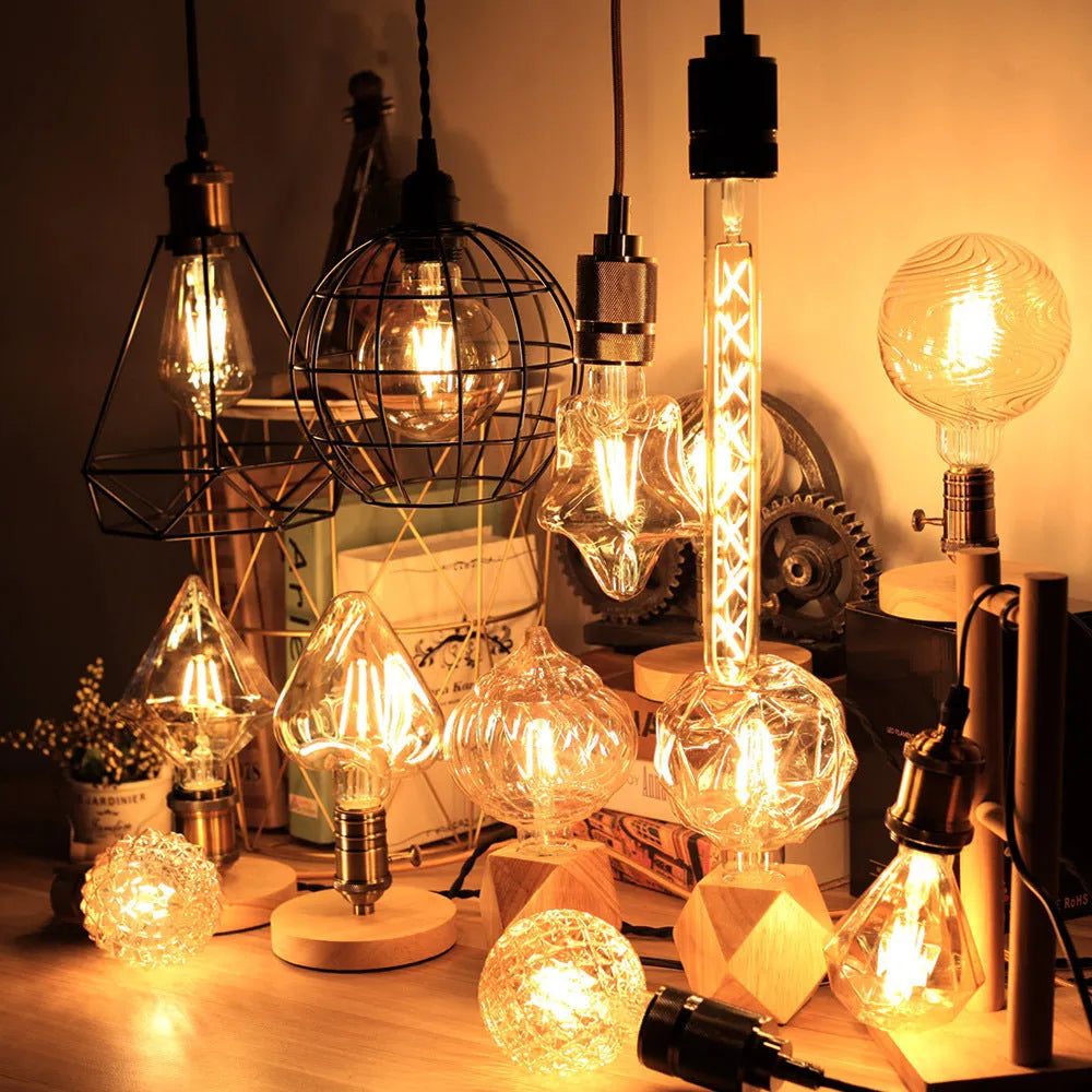 Retro glass lamp shaped bulb 220V 4W 360lm 110x160mm in a decorative shaped design