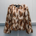 Korean slim fit women's faux fur coat in street fashion style.