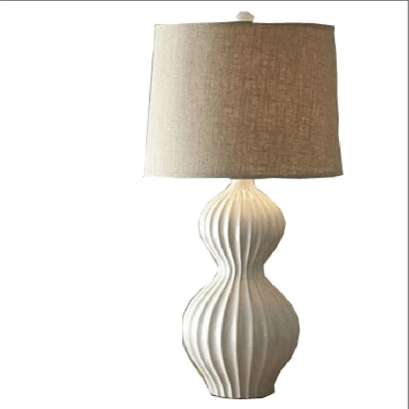 American country ceramic table lamp with fabric lampshade, 62cm tall with 36cm diameter