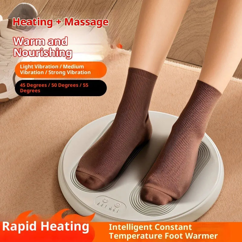 USB foot warmer massager heating pad in Beige Gray with mechanical control switch