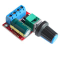 PWM DC motor speed governor with potentiometer knob for 5V-35V voltage range and 5A output