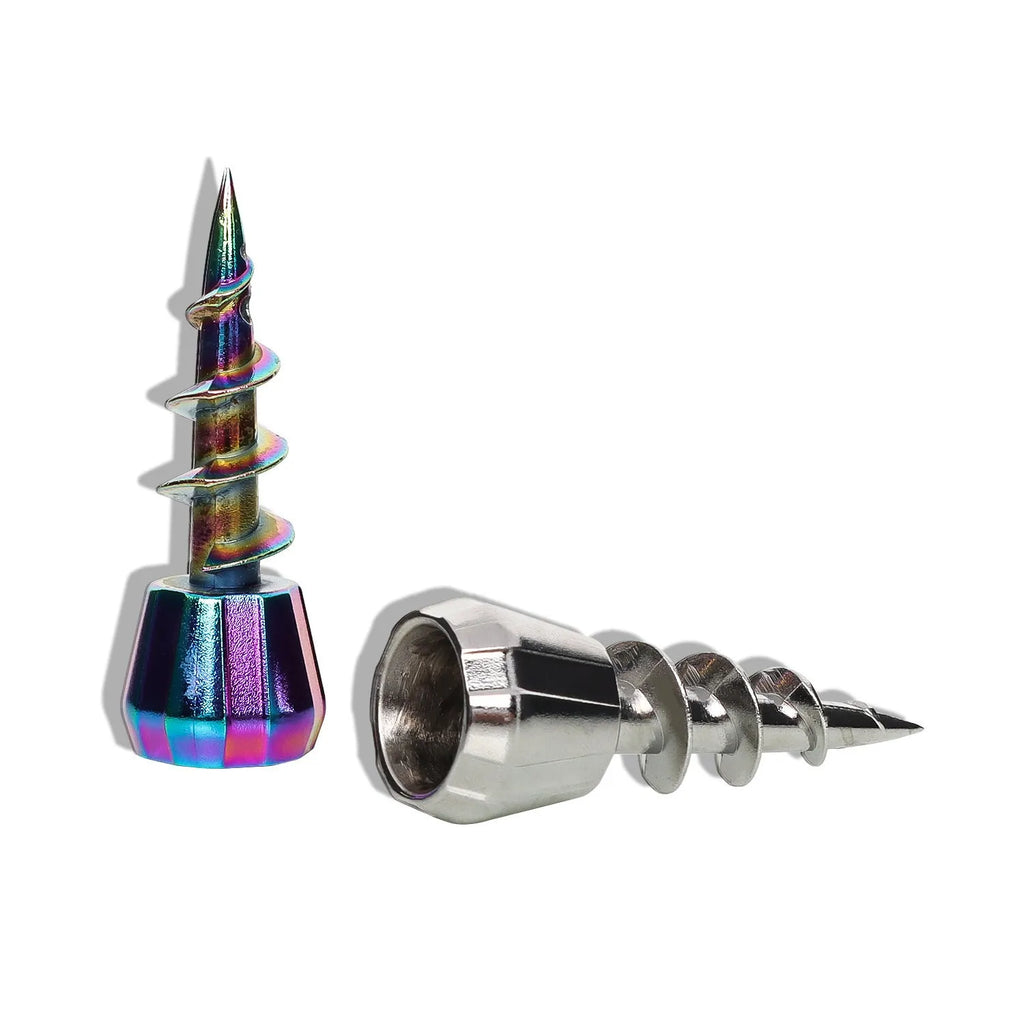 23mm metal screw shape hookah gun head accessory in silver with keychain ring