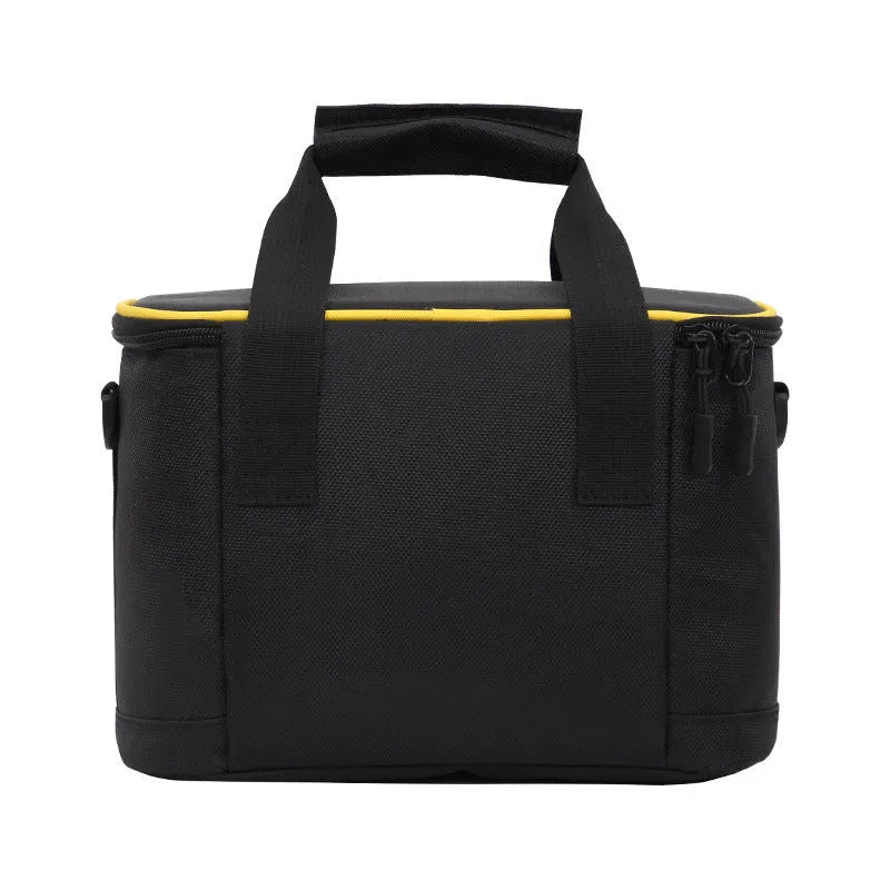 Insulated Oxford cloth crossbody lunch bag in green, 26cm x 16cm x 18.5cm, for outdoor fresh keeping