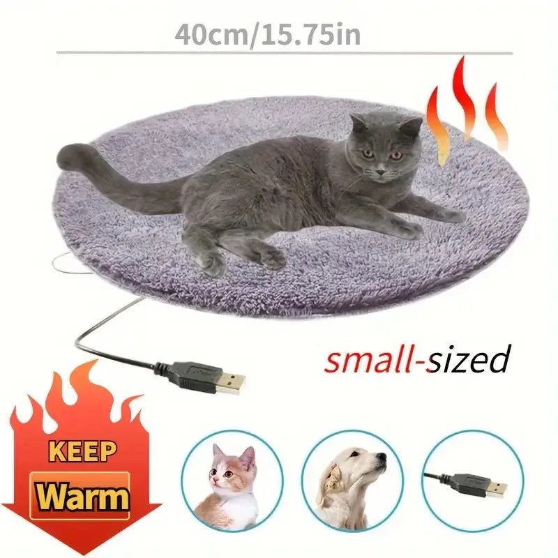 Cat smart electric blanket in 40cm diameter with three-speed constant temperature control, cloth surface, available in multiple colours
