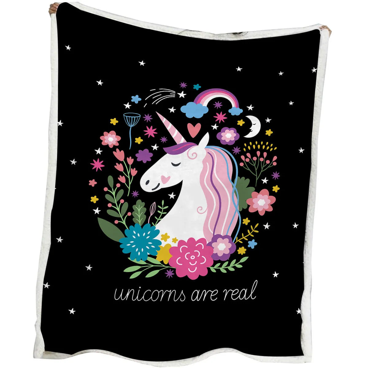 Black pet themed sherpa fleece blanket, soft warm throw in 130x150cm and 150x200cm sizes with hemmed edges