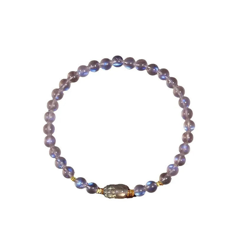 Blue light moonstone women's bracelet with zodiac animal design in national style