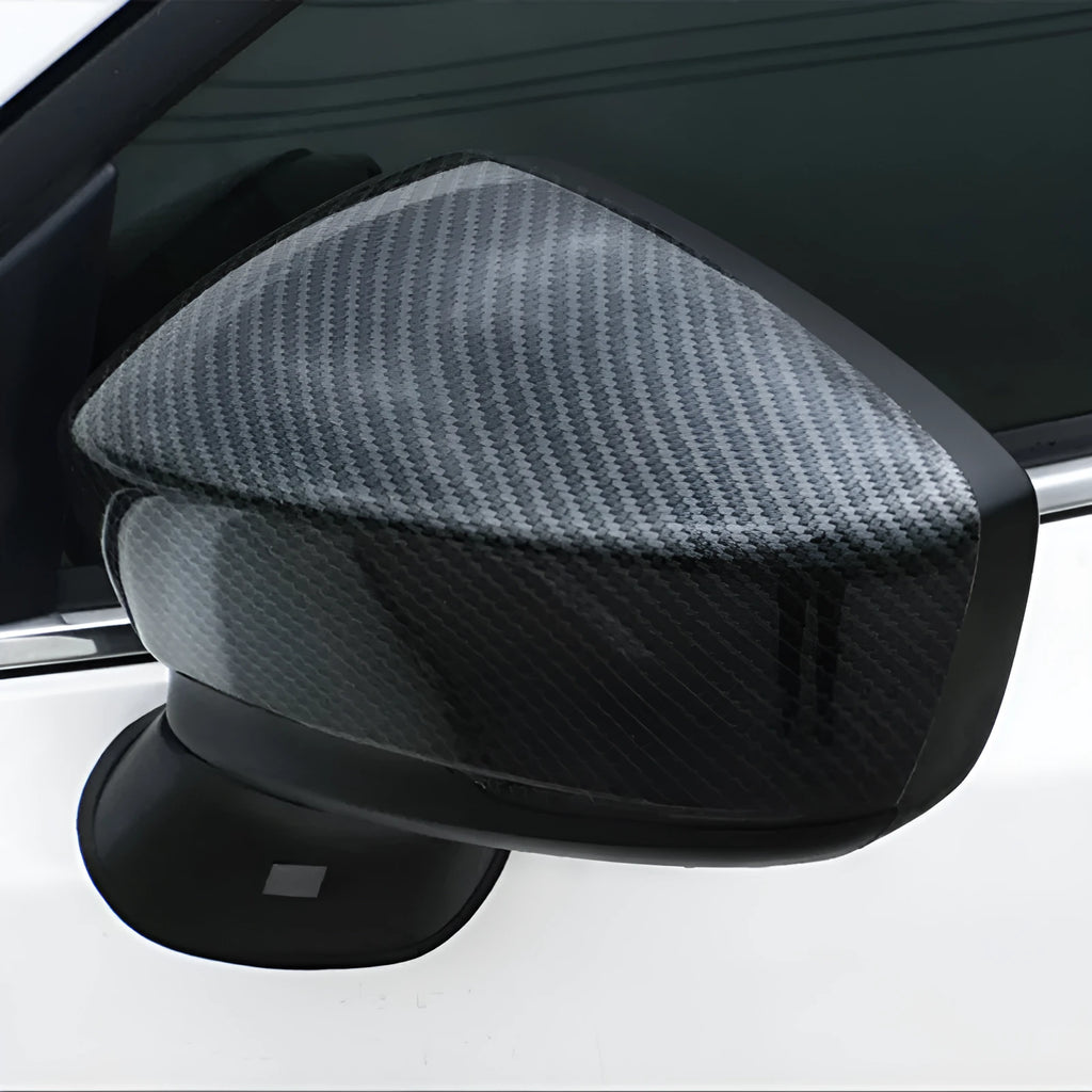 Angkesaila carbon fibre rearview mirror cover shell with decorative bright strip in black carbon fibre 17model finish