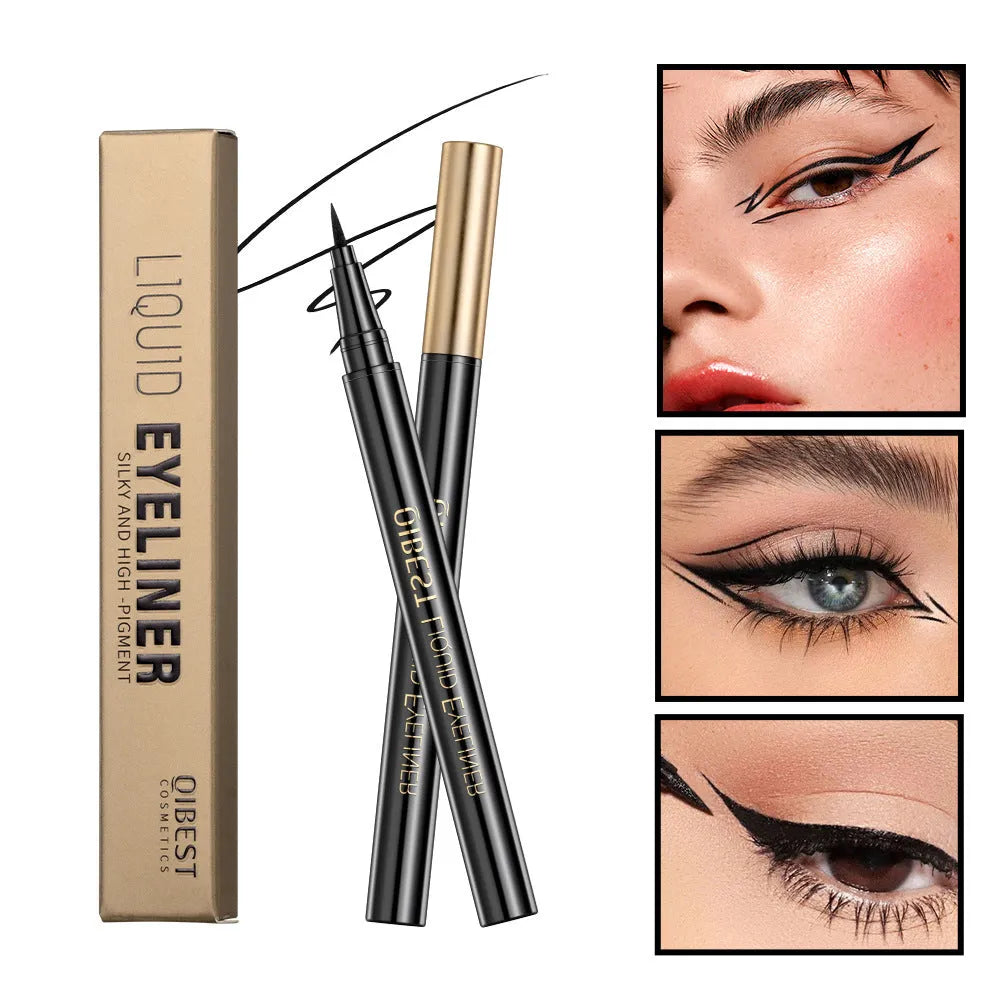 Black liquid eyeliner pen with a pointed tip for precise application.