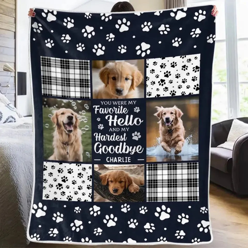 White super soft flannel pet dog blanket shown in three available sizes on a wooden floor.