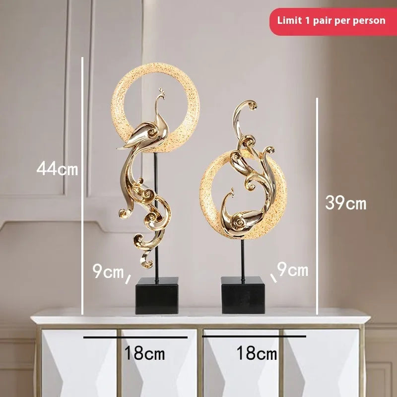 European style synthetic resin phoenix ornament craft in selected colour and size configuration