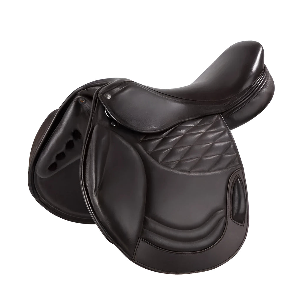 Cowhide equestrian saddle 17 inch black saddle for obstacle riding and general use