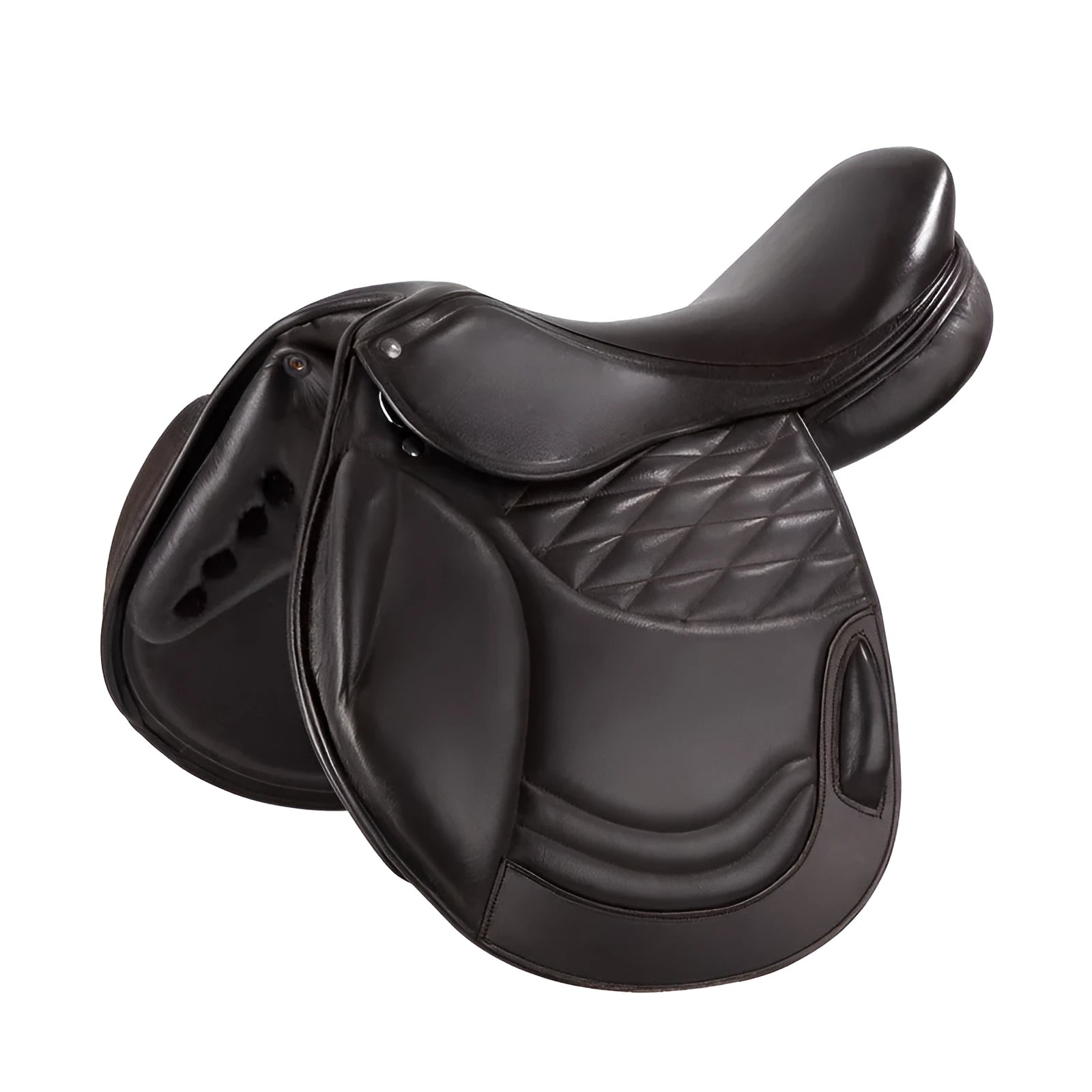 Cowhide equestrian saddle 17 inch black saddle for obstacle riding and general use