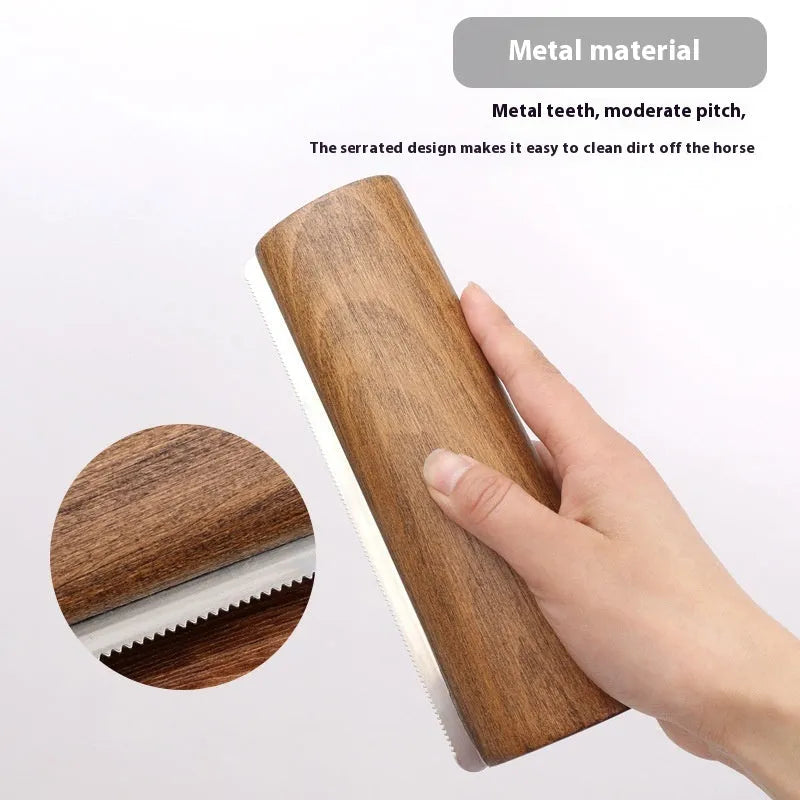 20cm solid wood serrated sweat scraper for horse grooming cleaning