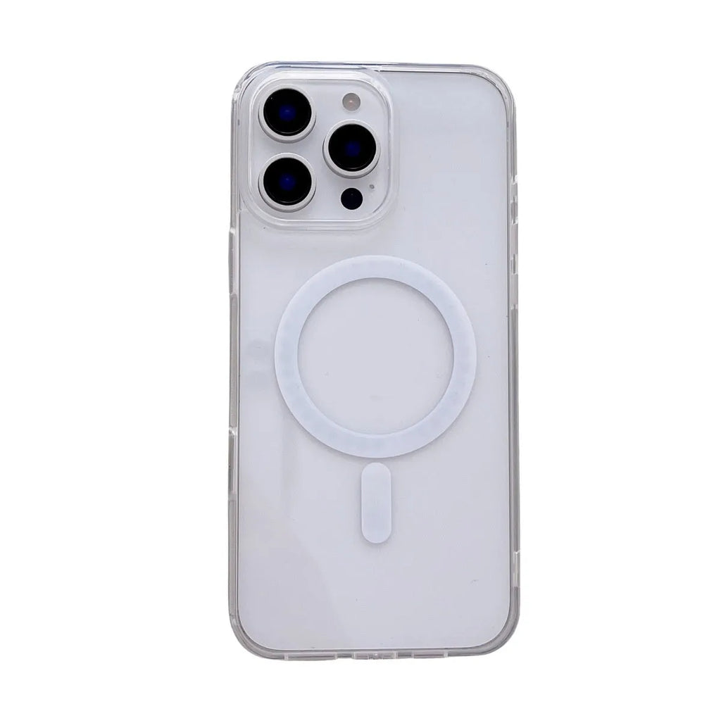 Transparent drop-resistant magnetic phone case with invisible bracket for iPhone 16 Pro Max, frosted finish