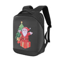 Waterproof LED backpack in black macaron colour, curved shoulder straps, PU material, front display panel, under 20 litre capacity