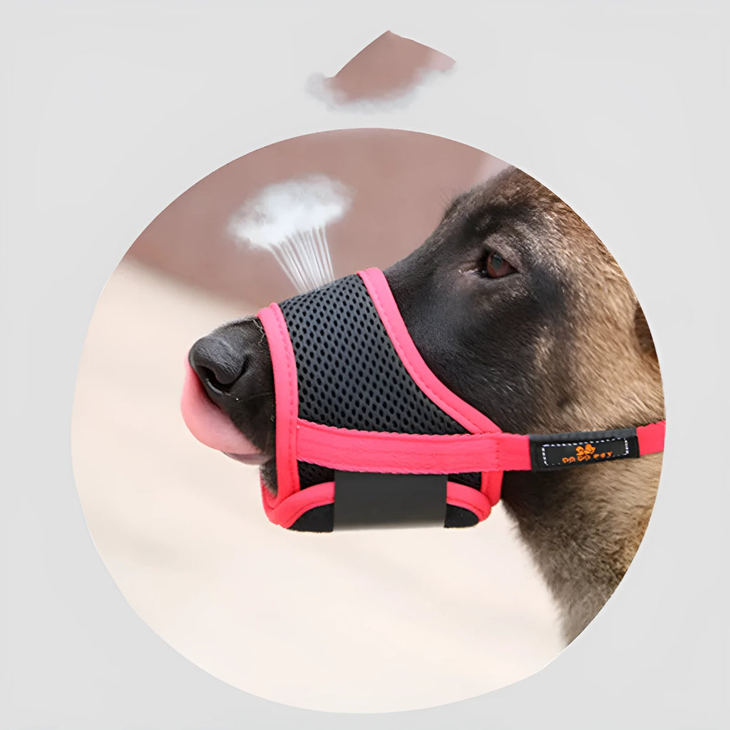 Dog mouth cover anti-bite anti-bark adjustable cloth mask in red for small and large dogs allowing drinking water
