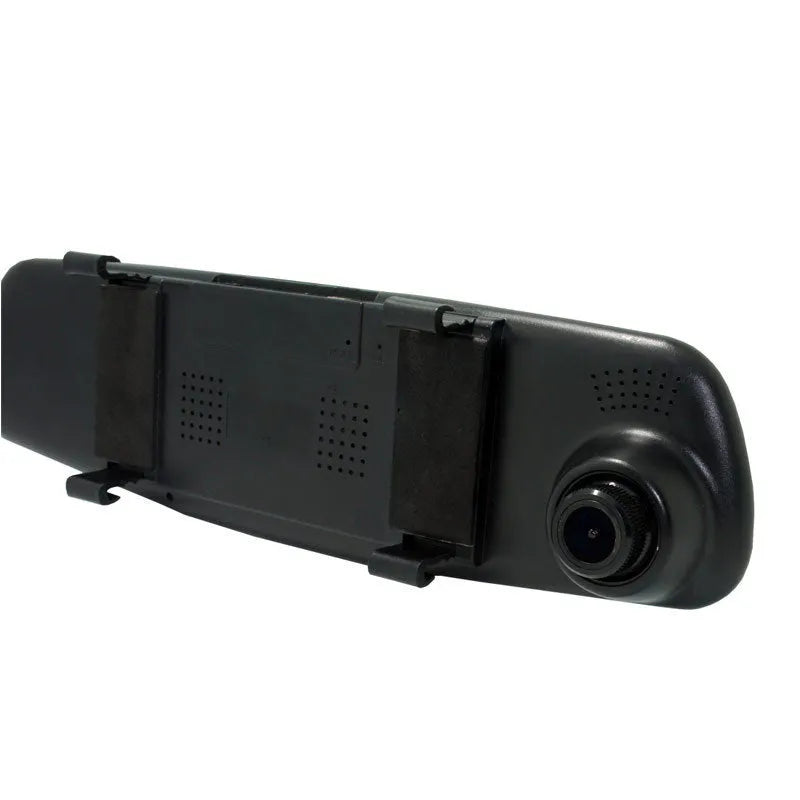 Car driving recorder HD night vision rearview mirror 4.3-inch wide-angle lens black