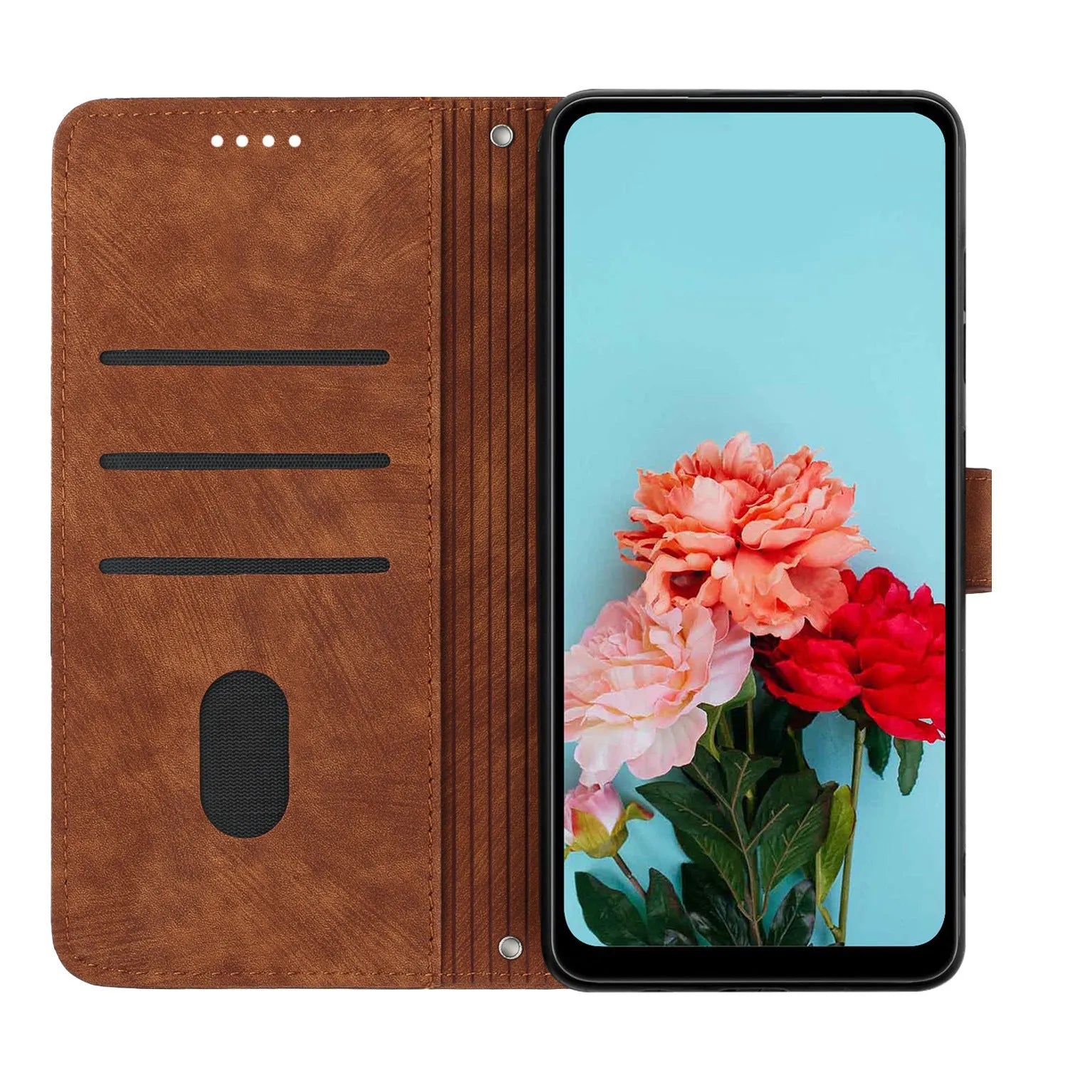 Frosted TPU PU phone case with card wallet slot and short rope for iPhone 16 Pro Max