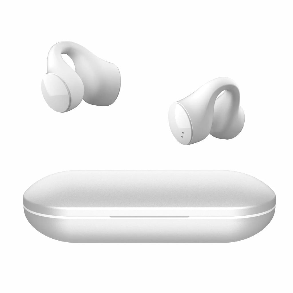 Open ear clip headset TWS Bluetooth 5.0 with 11.2mm driver in black and white colours