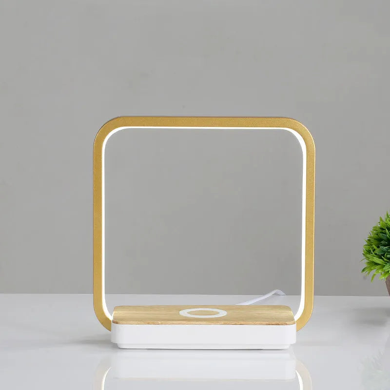 Fixed LED ceiling lamp with wireless charging pad in modern simple style