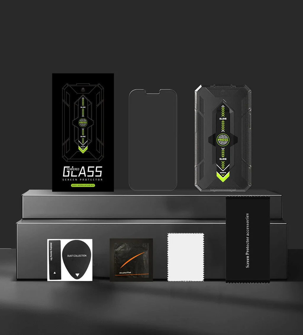 Tempered glass screen protector for iPhone 13/14, HD clear front film with scratch-resistant coating, neutral packaging