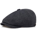 Women's cotton newsboy cap in dome crown style, autumn winter warm and shade hat, colour black