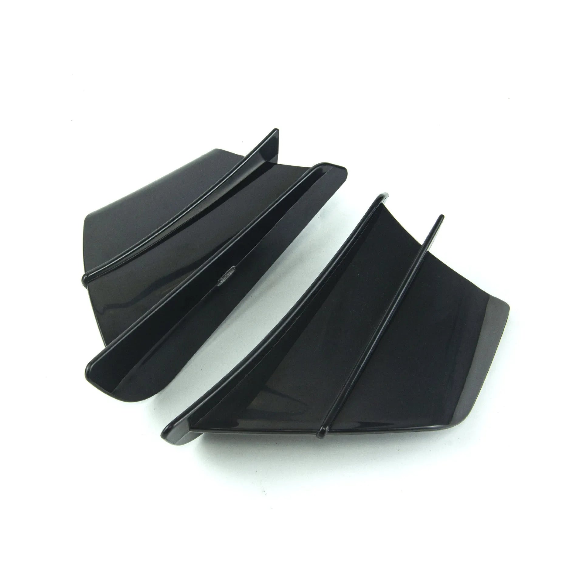 Universal motorcycle spoiler wing with four glossy finish options including forged and carbon fibre patterns
