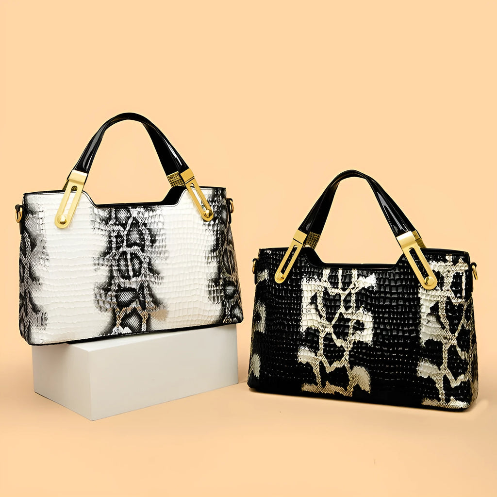 Horizontal square PU leather messenger bag with chain detail and sandwich pocket