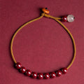 Hand-woven geometric bracelet made from authentic Hetian raw ore cinnabar
