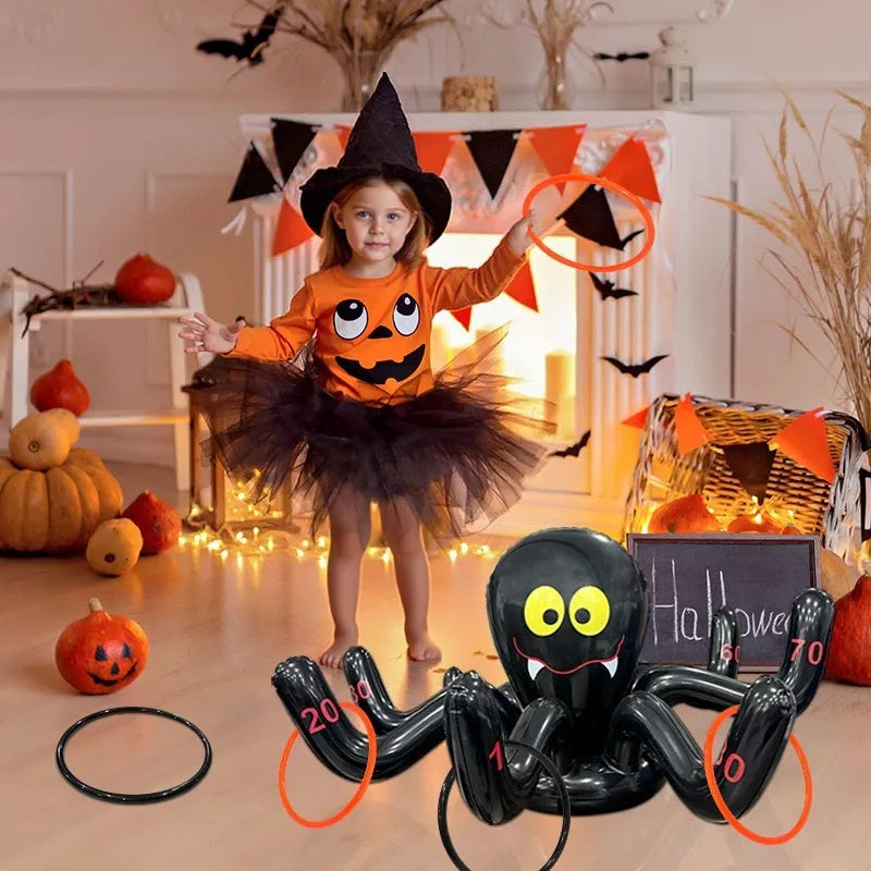 Ghost Festival inflatable octopus ferrule PVC throwing toy in multiple colourful designs.