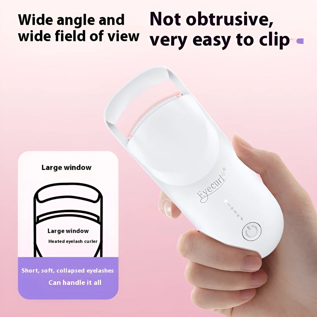 USB electric heating eyelash curler in plastic construction with data cable