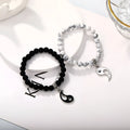 Geometric eight-diagram-shaped alloy bracelet with electroplated finish in unisex design